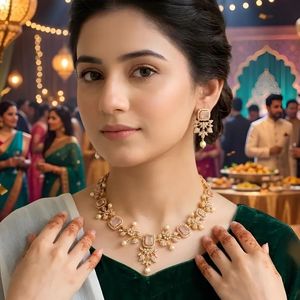 Ensemble de colliers punk en alliage pour femmes, style européen et américain, avec cristaux artificiels, pour robe de soirée et bijoux de mariée - Product Image 3