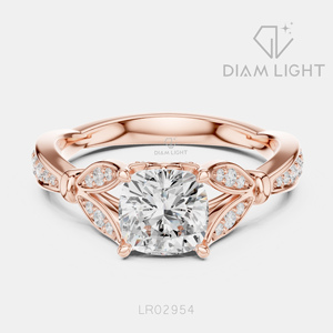 Bague de fiançailles fantaisie en or blanc 14 carats avec diamant de laboratoire taille coussin 1,27 carat, couleur F+, clarté VS+, certifiée IGI, idéale pour un cadeau - Product Image 3