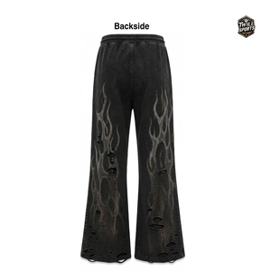 Women Acid Wash Rhinestone Flare Trousers Vintage Bell Bottom Denim <b>Pants</b> Street Wear Fashion Wide Leg Jeans Flare Trousers - Product Image 2