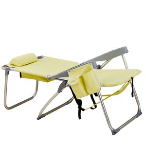 Sedia da Spiaggia Gialla 63*70*99cm, Capacità di Carico 100kg, Tessuto Oxford Rinforzato, Supporti in Alluminio Bianco Argento, Portata 100kg - Product Image 5