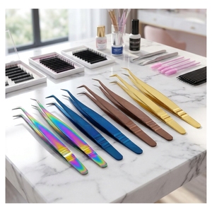 Nuevas Pinzas para Extensión de Pestañas con Punta de Fibra, Agarre Suave, Pinzas de Volumen 45/90, Herramienta para Extensión de Pestañas - Product Image 1