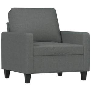 Fauteuil de salon en tissu polyester gris foncé à 100 % avec structure en métal et revêtement en textilène - Product Image 2