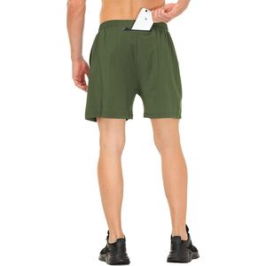 Shorts de sport pour hommes en toile, couleur unie, imperméables, séchage rapide, taille élastique, pour musculation, course à pied et jogging - Product Image 2
