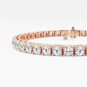 Pulsera de tenis con 10 diamantes redondos cultivados en laboratorio de 7 quilates, con cuatro puntas, elegante y lujosa, regalo de joyería para mujer - Product Image 1