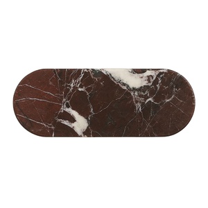 Luxury Long <b>Oval</b> Brown Marble Serving Tray Premium Handmade Stone Platter Slim Decorative Tray for Dining <b>Table</b> <b>Coffee</b> <b>Table</b> new - Product Image 1