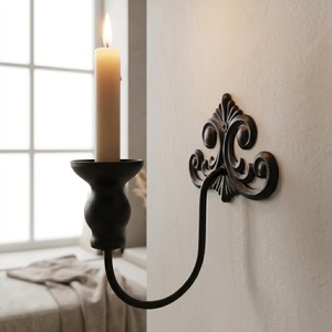 Artistic Ornate <b>Wall</b> <b>Sconce</b> Candle Holder Decorative Home Accent Vintage Style Metal <b>Wall</b> Mount - Product Image 3