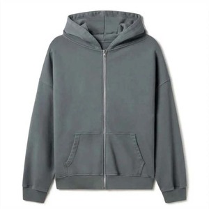 Sweat à capuche zippé personnalisé pour homme en coton doux avec fermeture éclair résistante, coupe parfaite pour l'hiver et l'automne, teinture unie - Product Image 5