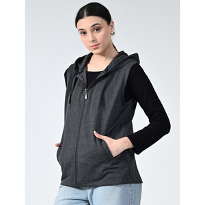 Chaleco Reversible Unisex para Mujer con Logotipo Personalizado, Tejido de Forro Polar, Cuello Alto, Cierre de Cremallera, Chaleco para Exteriores, Ecológico, Sin Mangas - Product Image 1