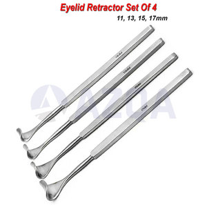 Juego de 4 Retractores de Párpados Desmarres de Acero Inoxidable, Instrumentos Quirúrgicos Oftálmicos para Examen y Procedimientos Oculares - Product Image 3