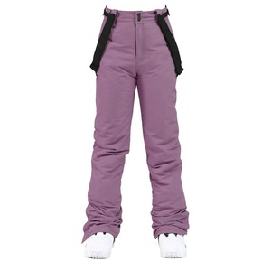 Pantalon de ski imperméable bleu clair pour femme avec bretelles amovibles, taille haute, pour sports d'hiver en extérieur - Product Image 5