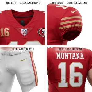 Uniforme de Fútbol Americano Personalizado para Adultos, 100% Poliéster, Malla Retro, Edición Limitada, Conjunto de Jersey con Almohadillas, Ajuste Entallado, Cuello en V, Absorbe la Humedad - Product Image 4