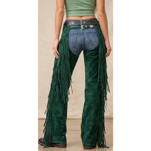 Fazmax Corporation - Pantalones Vaqueros Personalizables de Cuero Genuino, Transpirables, de Corte Relajado, con Cierre de Cremallera y Botones, para Uso en Competencia, para Hombre y Mujer - Product Image 5