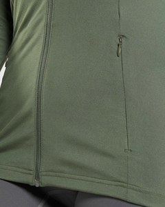 Women's Lightweight Breathable Four-Way Stretch Spandex/Nylon Seamless Full Zip <b>Yoga</b> <b>Jacket</b> Crop Top Thumbholes Stand Collar - Product Image 5