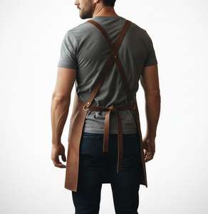 Tablier en cuir véritable avec logo personnalisé pour l'image de marque d'entreprise, vente en gros de vêtements de travail professionnels pour les entreprises LPN-0281 - Product Image 2