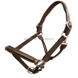 Halter équestre de cheval en cuir de haute qualité avec corde en nylon rembourré doux Muserolle équipement de cheval collier de tête de cheval - Product Image 5