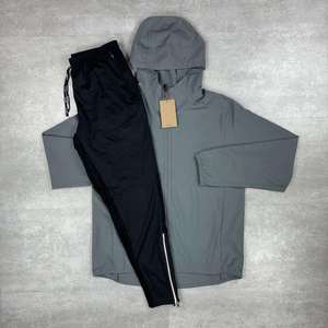 Ensemble de survêtement 2 pièces pour homme de haute qualité, veste coupe-vent légère à capuche et short, vêtements de sport respirants pour la salle de sport - Product Image 2