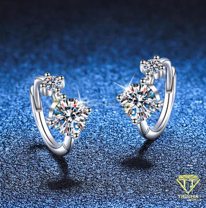 Pendientes de Aro con Diamantes de Moissanita de Alta Calidad, Joyería de Lujo para Mujer - Product Image 6
