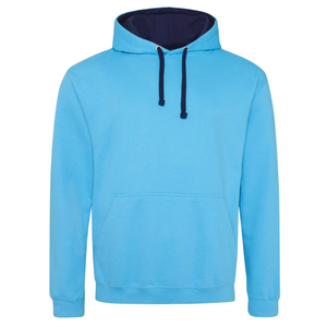 Men's Light Blue Hooded Sweatshirt Regular Fit Cotton Fleece Casual Solid Color Pocket Design Autumn Wear - Product Image 4