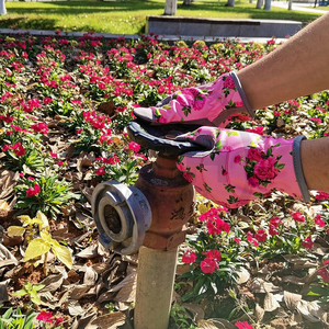 Meilleur Prix Nouveauté Gants de Jardinage Imprimés Floraux pour Femmes, Paume Douce, Poignet Élastique, pour Plantation en Extérieur - Product Image 5