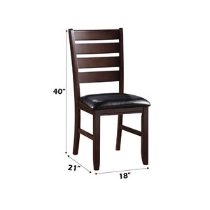 Juego de 2 Sillas Urbana de Cuero Sintético Negro y Acabado en Cerezo para Comedor - Product Image 2
