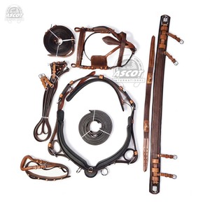 Pure 100% <b>Leather</b> Single Horse Driving <b>Harness</b> set in black brown custom wholesale - Product Image 1
