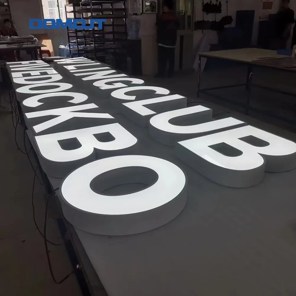 Customized channel letters making advertising sign Outdoor 3D led logo acrylic store sign illuminated business retail signboard