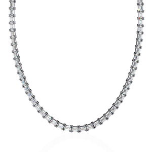 925 <b>Sterling</b> <b>Silver</b> Moissanite Tennis Necklace Link <b>Chain</b> Baguette Stone Collarbone Jewelry <b>for</b> <b>Women</b> Party - Product Image 1