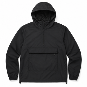 <b>Mens</b> Winter Relaxed Fit Lightweight Polyester Anorak <b>Jacket</b> Hooded <b>Half</b>-<b>Zip</b> Pullover Windbreaker ODM Shell Outdoor Casual - Product Image 3