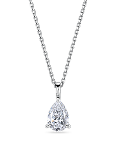 Collier pendentif solitaire en forme de poire, diamant de laboratoire de 1 carat, en or jaune, blanc, rose 9K, 18K et platine - Product Image 1