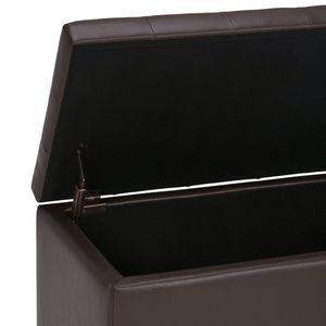 Cosmopolitan Chocolate Brown <b>Storage</b> Ottoman Stylish <b>Stool</b> with Hidden <b>Storage</b> Space - Product Image 6