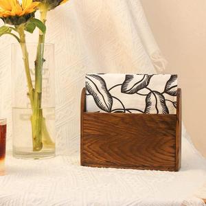 Luxury Wooden Napkin Holder Natural Grain Finish Handmade <b>Tissue</b> Organizer for Dining Table - Product Image 1