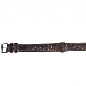 Collar de cuero de grano completo para perro con púas, collar duradero y resistente para mascotas, calidad de exportación, fabricante de Divine International - Product Image 1