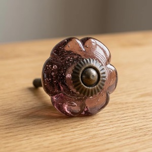 Traditional <b>Ceramic</b> Flower <b>Drawer</b> <b>Knob</b> with Industrial Design Melon Shape for Furniture Home Office Durable Eco-Friendly Handle - Product Image 6