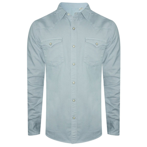 Camisas Casuales de Mezclilla Lavada de Algodón y Seda de Manga Corta Baratas para Hombre, Últimos Diseños de Camisas Vaqueras Occidentales de Manga Larga para Hombre - Product Image 4