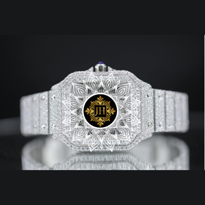 Indian Manufactured Minimalist Moissanite Diamond Quartz Watch Stainless Steel Casual Fashion Wrist Watch Available For Sale - Product Image 1