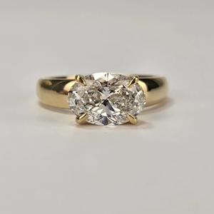 2 CT 10k Gold Plated IGI Certified Lab Grown Oval Cut <b>Diamond</b> Engagement Wedding Gift <b>Ring</b> - Product Image 1