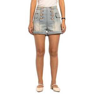 Pantalones Cortos de Mezclilla Holgados y Estilizantes de Cintura Alta para Mujer, Estilo Europeo y Americano, Tendencia 2026 - Product Image 3