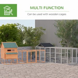 Pollaio in Legno Grigio per 6 Galline 124x122x32 cm con Spazi di Stoccaggio, Posatoi e Accessori Essenziali per la Pollina - Product Image 5