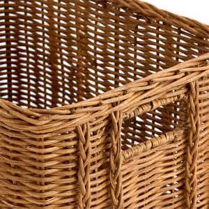 <b>Rectangular</b> Rattan <b>Storage</b> <b>Basket</b> Woven Organizer <b>Basket</b> Compact <b>Storage</b> <b>Basket</b> For Shelf Organization Living Room And Bedroom - Product Image 3