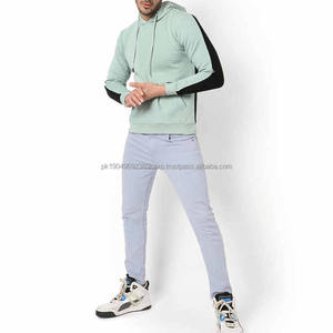 Accept Custom logo Oversized Distressed Acid Washed Hoodie with Cut Bottom Vintage <b>Raw</b> Hem Cropped Hoodies Men - Product Image 3