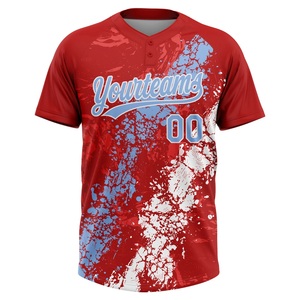 เสื้อซอฟต์บอลพรีเมียมสำหรับผู้หญิง สีน้ำเงิน แดง ขาว ลายหินอ่อน ดีไซน์พิมพ์ลาย ซับเหงื่อ ระบายอากาศได้ดี ผ้าตาข่ายแบบเบิร์ดอาย รับทำโลโก้ตามสั่ง ขายส่ง - Product Image 1