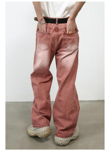 Ensemble 2 pièces en jean délavé et vieilli sur mesure pour homme : veste et pantalon baggy - Product Image 3