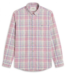 เสื้อเชิ้ตผู้ชายลายทาง Enovate แบบกระดุมสองแถว แขนยาว คอปกติดกระดุม สวมใส่สบาย ระบายอากาศได้ดี ผลิตจากผ้าฝ้ายป๊อปลิน 100% เหมาะสำหรับใส่ในฤดูร้อน - Product Image 2