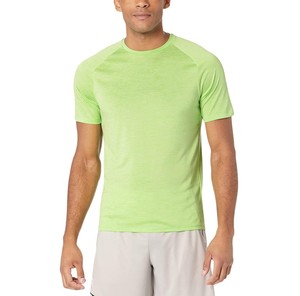 Camiseta Deportiva de Manga Corta para Hombre, Cuello Redondo, Color Sólido, Tejido de Punto, Corte Ajustado, Secado Rápido, Verde Azulado, para Gimnasio, ODM OEM - Product Image 6