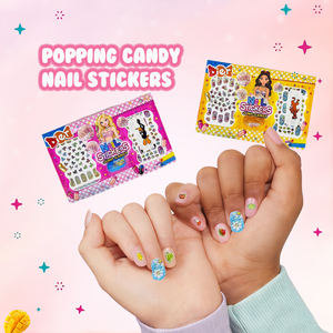 Caramelos al por mayor con etiqueta privada personalizada, dulce de juguete con pegatinas de uñas favoritas de niñas, con caramelos explosivos y tatuajes temporales, dulce para niños OEM - Product Image 1
