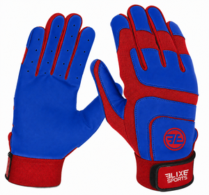 Gants de frappe ELIXE SPORTS pour adultes en cuir rouge pour l'entraînement, paume rembourrée bleue, fermeture auto-agrippante, durables, légers et flexibles - Product Image 4