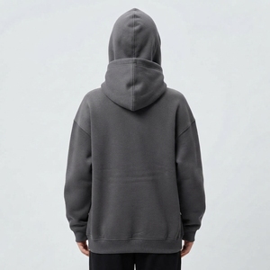Women's Charcoal Balaclava Hoodie Fleece Pullover Sweatshirt <b>Face</b> Cover Hooded Top Custom Logo - Product Image 2
