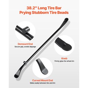 เครื่องถอดยาง 2 ชิ้น รุ่น Heavy Duty ขนาด 38.2 นิ้ว พร้อมเหล็กติดตั้ง/ถอดยาง + คันโยกเหล็กอัลลอยด์ขนาด 30 นิ้ว - Product Image 3