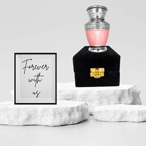 Urna Conmemorativa para Cenizas Humanas o de Mascotas, Pequeña Urna para Guardar Cenizas, Grabada en Esmalte Blanco Niquelado, Estilo Americano, Capacidad de 200 Pulgadas Cúbicas - Product Image 3