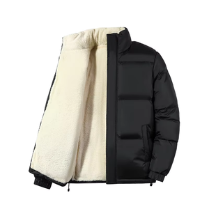 Doudoune matelassée personnalisée pour homme, couleur unie, imperméable, avec cordon de serrage à l'ourlet, doublure polaire thermique, chaude pour l'hiver 2026 - Product Image 6
